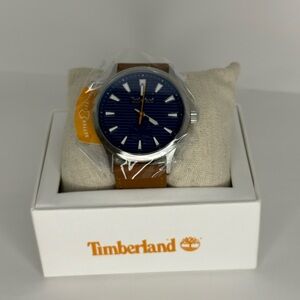 Timberland Blue and Brown Leather Watch